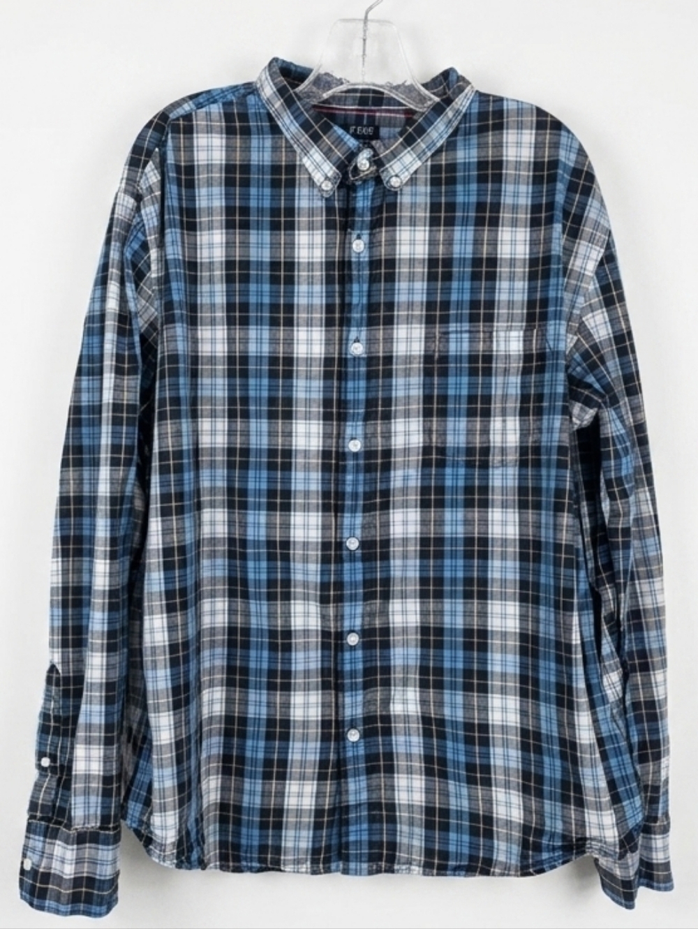 J. Crew Slim Fit Flex Washed Blue and White Plaid Button-Down Shirt